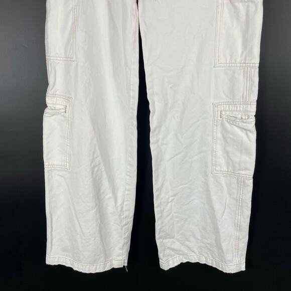 Hudson High-Rise‎ Welt Pocket Cargo Wide Leg Jean White Sz 24 - Picture 8 of 15